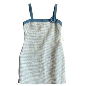 City Vibe Short Plaid Tweed Mini Sheath Dress